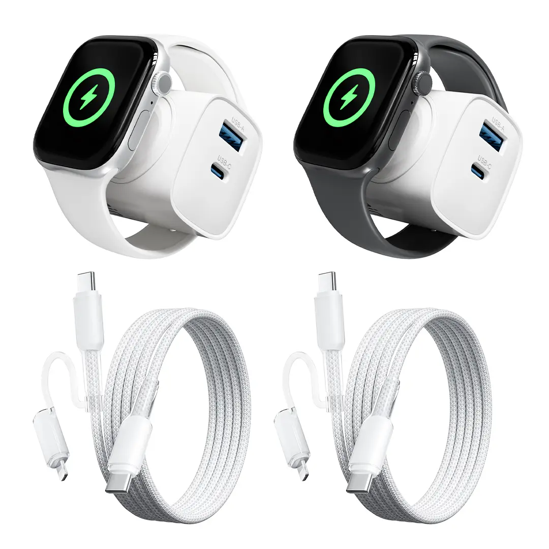 OOI Travel Charging Block with Built-in Watch Charger, USB-C & USB-A Fast Charger for iPhone, AirPods & Apple Devices, Cruise and Travel Essentials tiktokshopbacktoschool,back to school,back to school haul