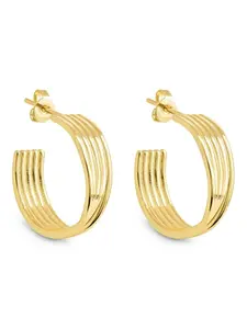 Sterling Forever Katya Textured Hoop Earrings