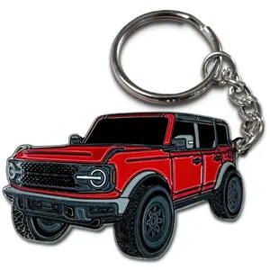 Ford Bronco Keychain 2024 2023 2022, Metal Truck Accessories Key Chain, 4 Door SUV Driver Everyday Carry Gift, Rugged Automotive Style