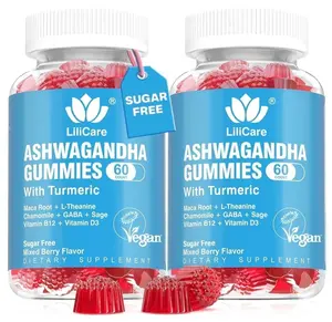 Ashwagandha Gummies 2000mg for Women Men - Sugar Free, Vegan - Organic Ashwagandha Root Extract Supplements Gummy & Vitamin D3, B12 and Turmeric, Promote Relaxation, Mixed Berry Flavor, 120 Count