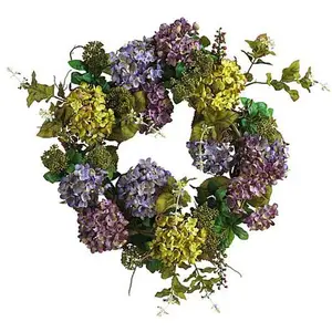 Nearly Natural 24" Mixed Hydrangea Wreath