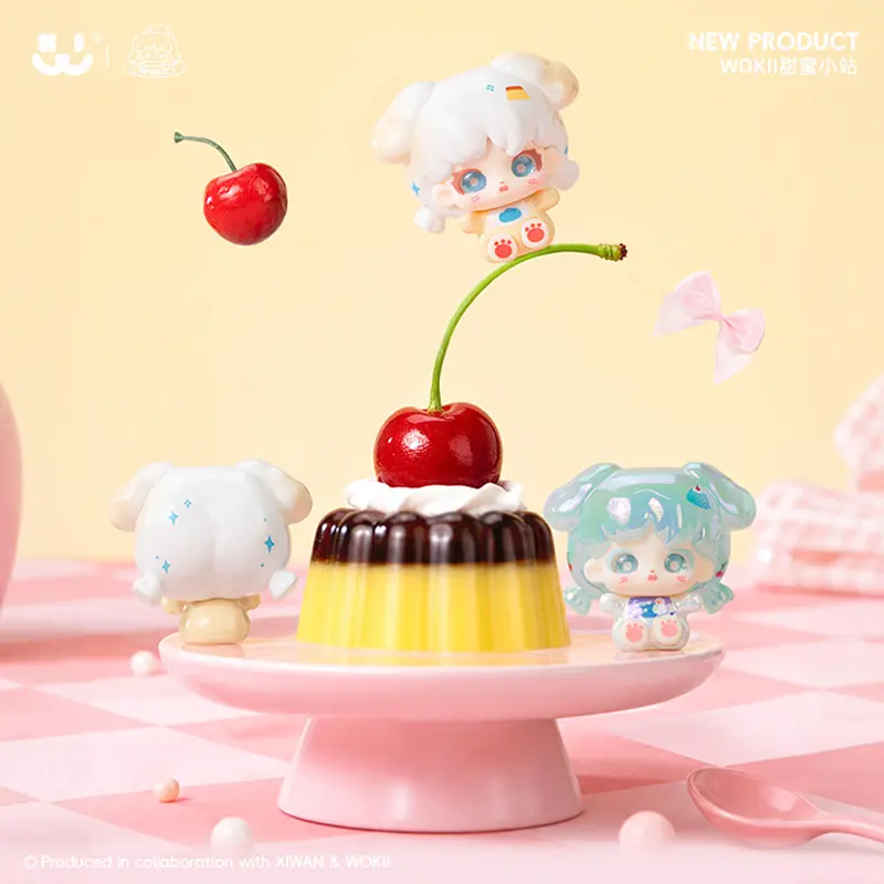 Amlls&Wokii Sweet Stop Series Cute PVC Minibean Collectible Figurine