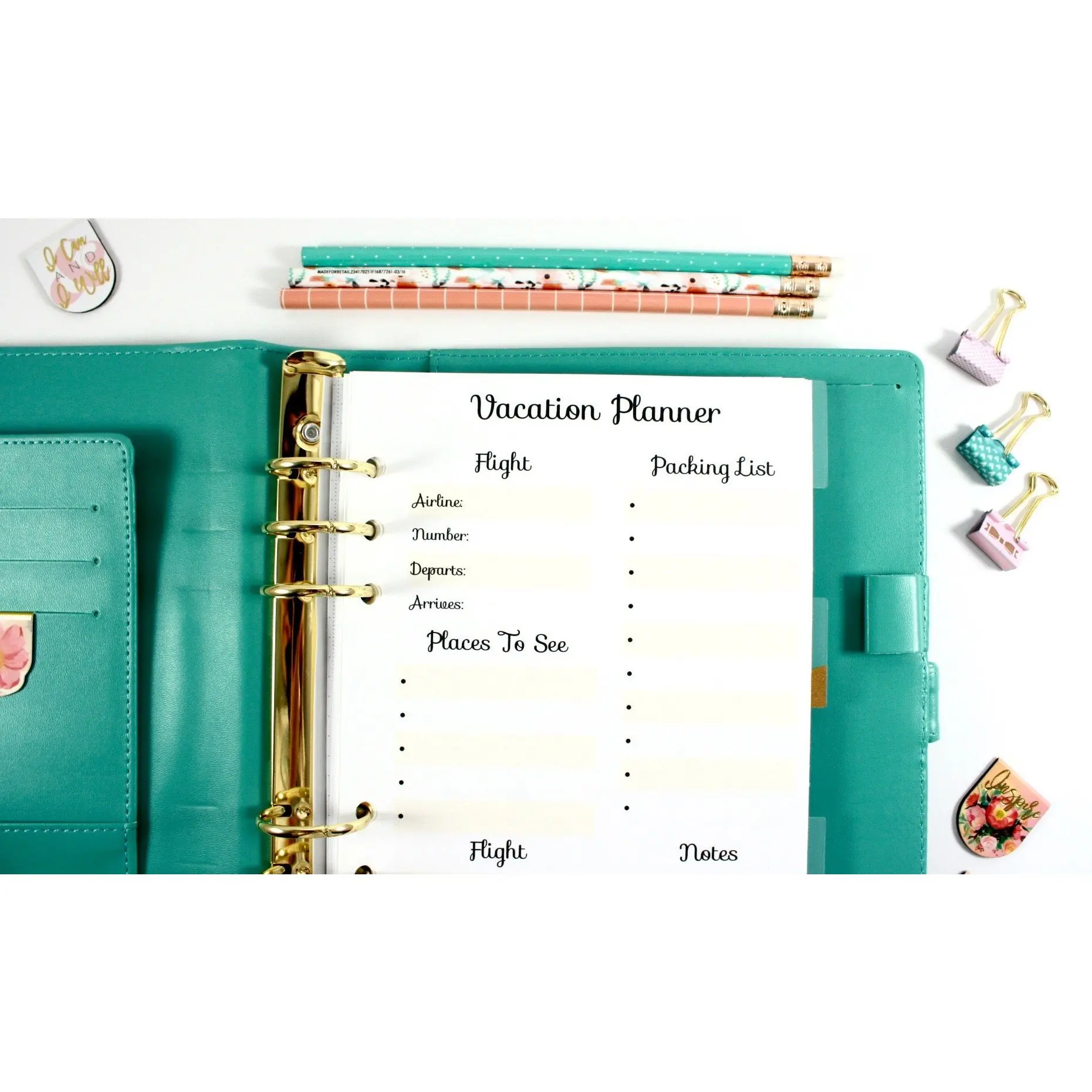 A5 Vacation Planner, Filofax A5 Planner Inserts, Carpe Diem A5 Inserts, Pre-punched A5 Planner Travel Planner Inserts / A5 Travel