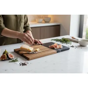 Acacia Wood Serving Tray – 46 x 25 x 1.4 cm – Serving Tray for Snacks & Drinks