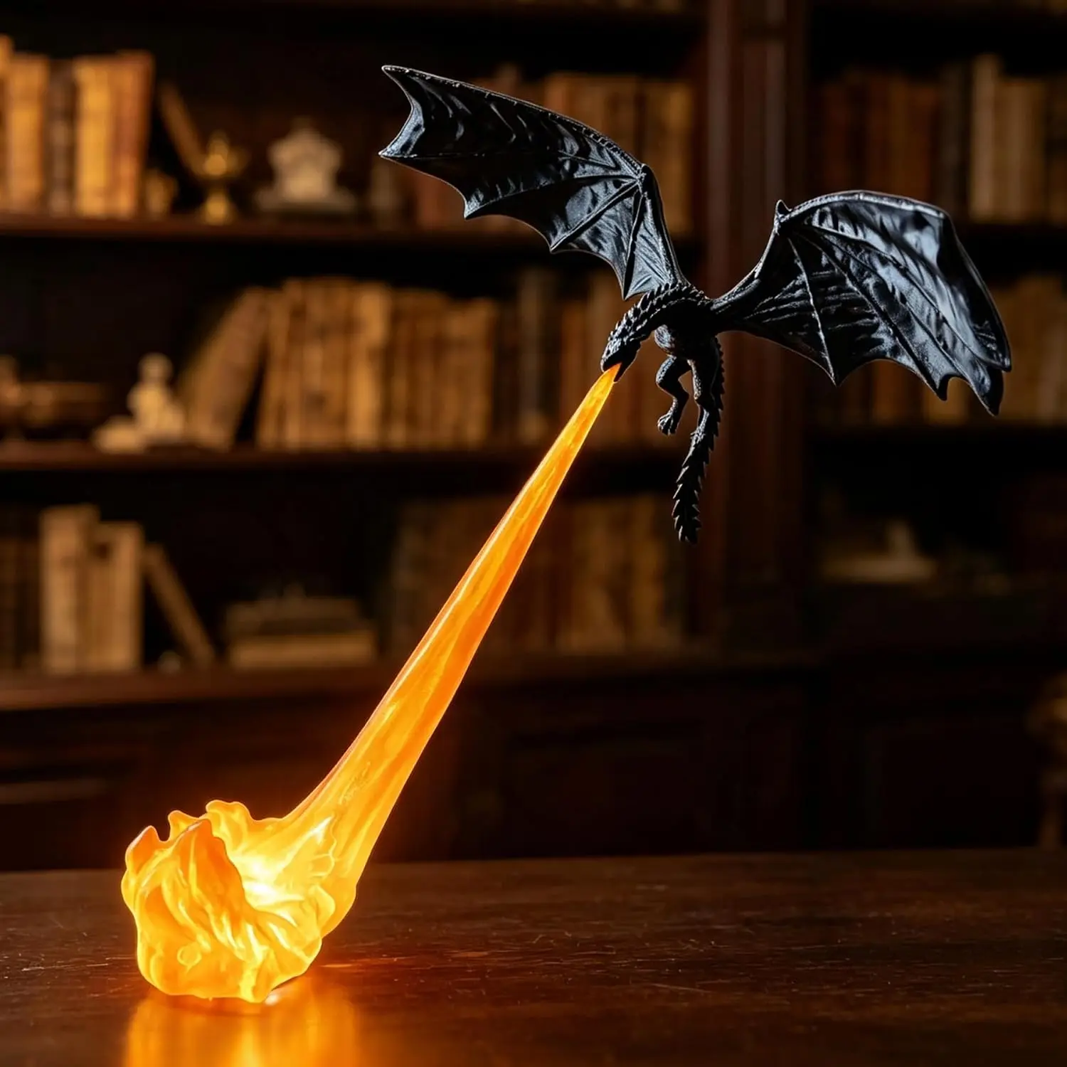 Dragon Bookshelf Nook Light, 3D Printed Fantasy Sculpture with Spread Wings | Choose from 4 Color Duos & 2 Sizes, Stable Shelf Accent for Desk, Library, or Collector Display