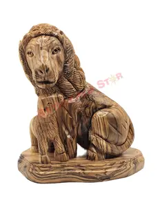 Lion with the Lamb Medium Olive wood carving Decor Wooden