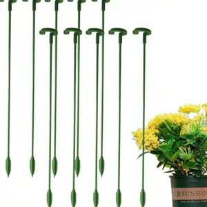 Indoor Plant Stand, 48 Cm Adjustable Bamboo Stake with Clips, Suitable for Orchids Roses (10 Pack, )