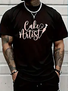 100% Cotton Cake Artist Cake Decorator Cake Decorating T-Shirt Women's Men's Graphic Tee Crew Neck summer vacation Tops