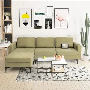 Large Convertible Sofa with USB Ports & Storage, L-Shaped Sectional Green