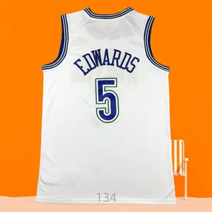 Anthony Edwards Classic-Design stitched Basketball Jerseys Retro Men's 2025 Sleeveless White shirt
