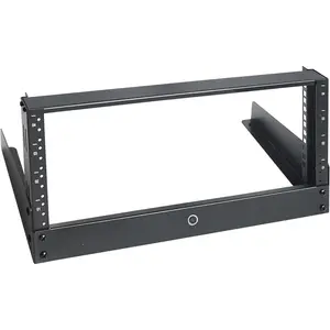 4u Tabletop Rack for Audio & Network, Desktop Rack Shelf Open Frame Sound Recording Shelf, Tappered Holes Black 2