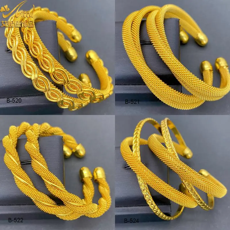 ANIID Women's Gold Aesthetic Cuff Bangles, African Fashion Dubai-Inspired Design, Wedding Costume Jewelry for Ethiopian Gifting
