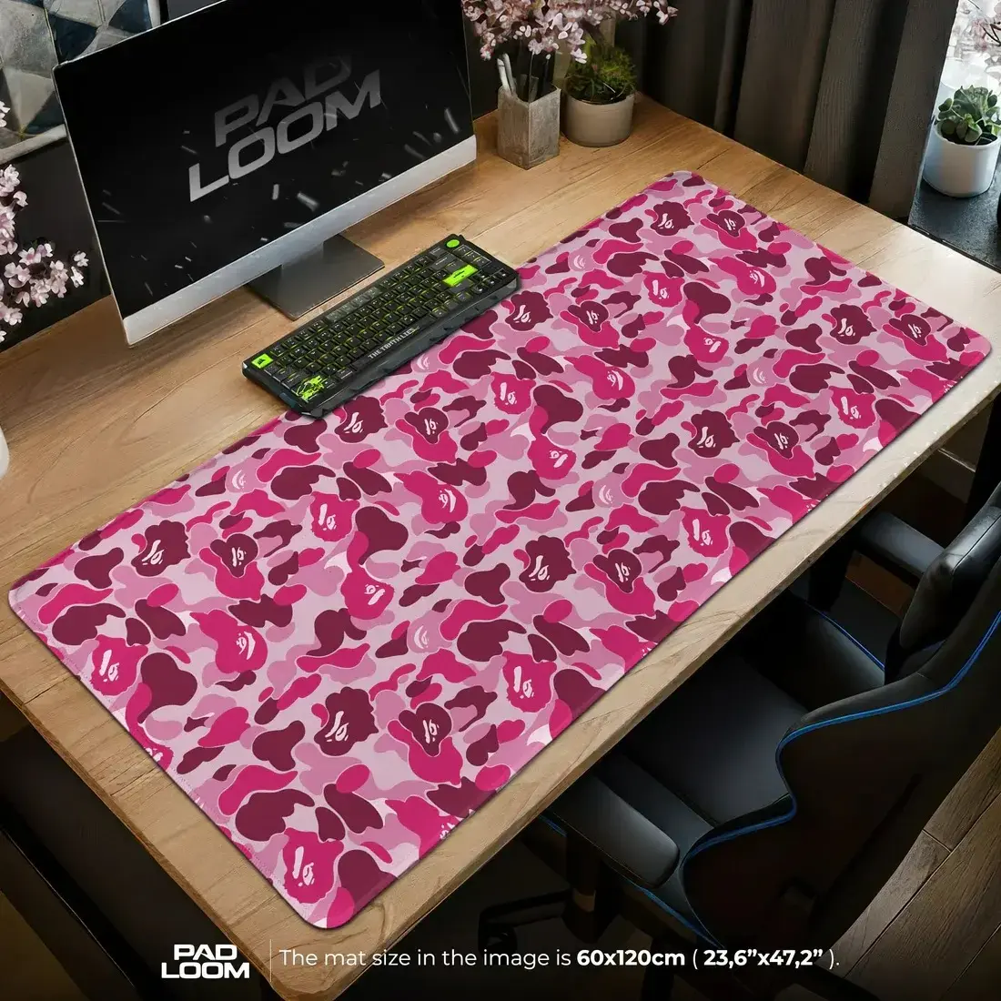 Mouse Pad - Pink Camo Streetwear Gaming Desk Mat, Anime Mouse Pad, Desk Mat, pc accessories