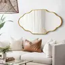 TVF Oval Cloud Wall Mirror, 36"x20" Durable Aluminum Alloy Frame - HD Reflection, 2-Way Hanging - Modern Wall Decor for Living Room, Bathroom Decoration