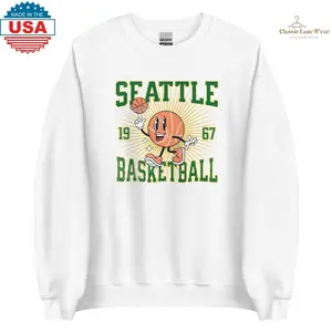 Seattle Basketball Sweatshirt - Seattle Sonics inspired sweatshirt - unisex vintage retro - NBA - Sports - Vintage style - throwback