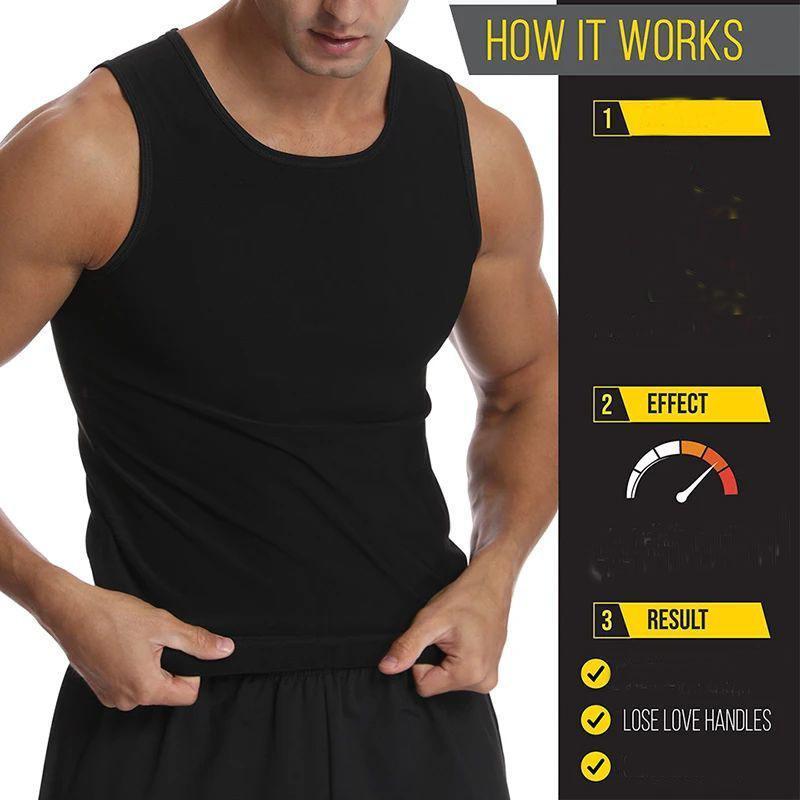 Sauna Vest for Men Waist Trainer, Sleeveless Mens Sweat Sauna Suit Shirt Compression Tank Top