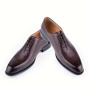Executive Crocodile Leather Shoes - Handcrafted Pointed Toe for Business event