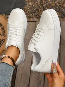 New Flat Casual Sneakers for Women, Trendy Cat Lace-Up Design, Korean Sweet Style, All-Season Comfortable Canvas Shoes