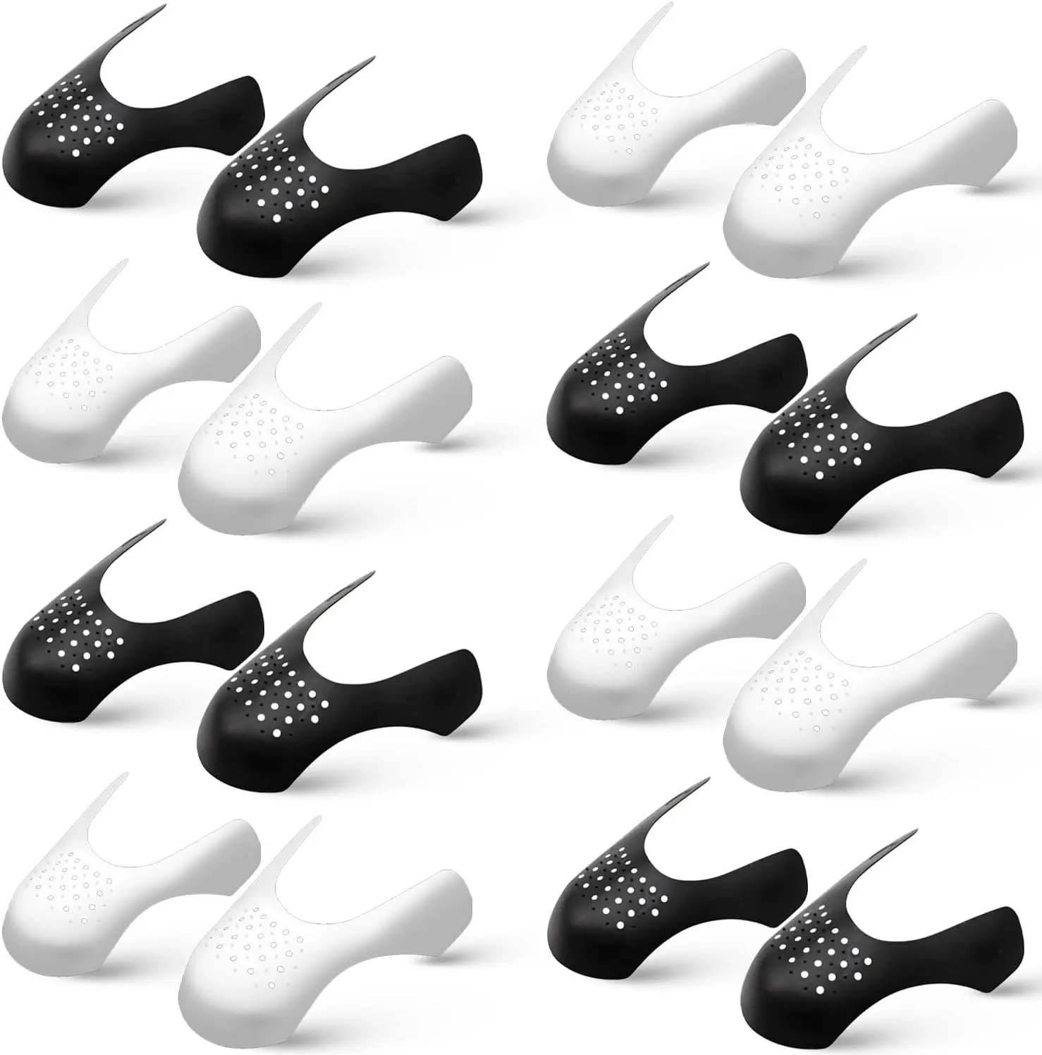 8 Pairs Shoe Toe Crease Protector for Sneakers Anti-Wrinkle Shoes Crease Preventer in Black & White