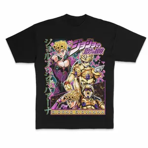 Classic Giorno Giovanna Tee Vintage Graphic Tees, JoJo's Bizarre Adventure  Tshirt, JoJo's Bizarre Adventure  Merch, Anime Clothing, Unisex Manga Anime Shirts Top Menswear Womenswear Streetwear Cotton Fashion