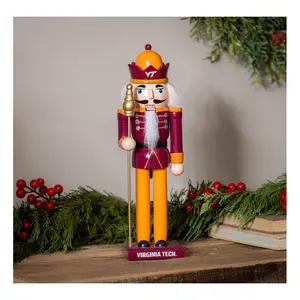 Evergreen 12" Wooden Nutcracker Statue with NCAA Team Logo