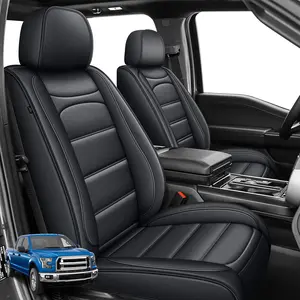 Seat Covers Fit for Ford F150 : 2009-2024 2025 - F250/F350/F450 2017-2024 2025 Pick-up Truck Full Set Car Seat Covers (Black, 5 Seats)