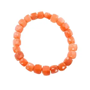 Certified Crystal Bracelet for Women - Cube Shape Beaded Stretchy Bracelet for Chakra Protection Meditation and Healing - Unisex Design Ideal Gift