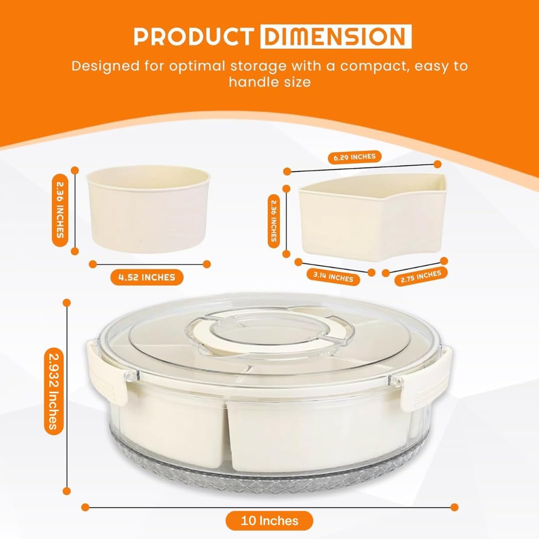 Modern Rotating Snack Biscuit Tray with Lid &Handle, 1 Box Multi-compartment Fruit &Vegetable Insulated Storage Box, Portable SnackBox for Home Kitchen Party Picnic, MultipurposeFood Organizer, Containers Modern Rotating Snack Biscuit Tray with Lid &Handle, 1 Box Multi-compartment Fruit &Vegetable Insulated Storage Box, Portable SnackBox for Home Kitchen Party Picnic, MultipurposeFood Organizer, Containers