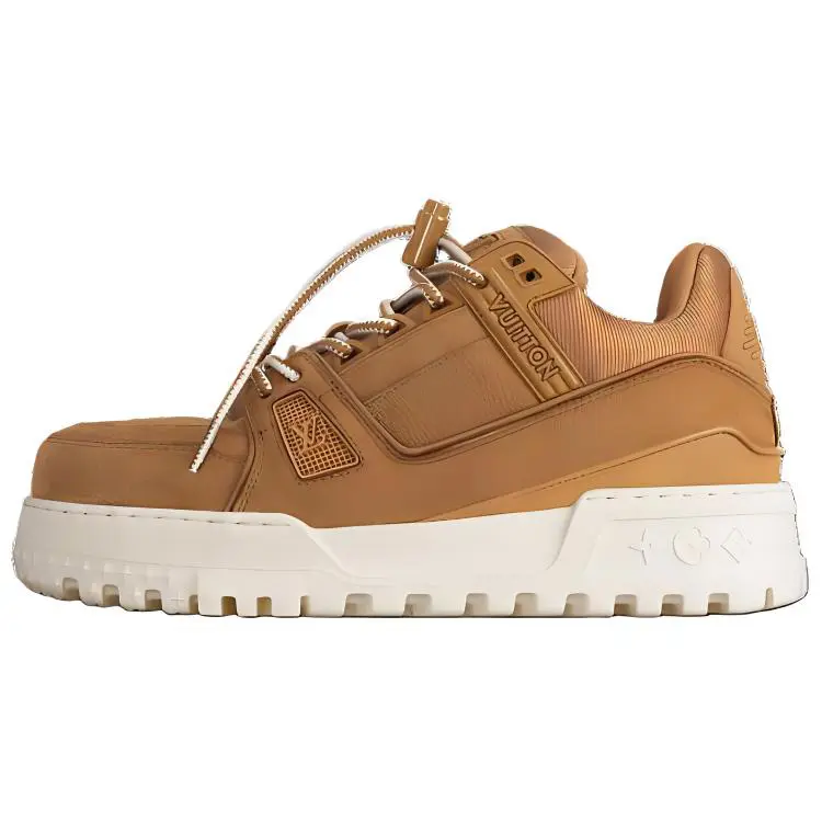 LOUIS VUITTON Men's Maxi Trainer Leather Low-Top Lace-Up Casual Shoes Trending Shoes, House White Official Shoes to Get / Maison Mihara Verifiable, with credentials and supporting global authentication