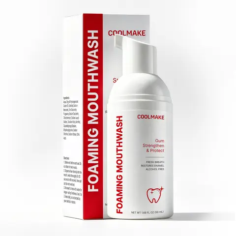 COOLMAKE Zinc Gluconate Foaming Mouthwash - Alcohol-Free, No-Rinse, Sugar-Free, pH-Balanced Portable Mousse for Gum Strength, Reducing Bleeding & Daily Oral Care,familyfun