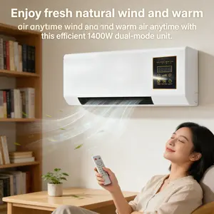 1400W Dual Mode Wall Mounted Fan Natural Wind Comfort Fast Heating For Bedroom Office Living Room