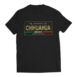 Chihuahua Mexico License Plate T-Shirt - Playera con Placa de Carro Men's Graphic T-Shirt