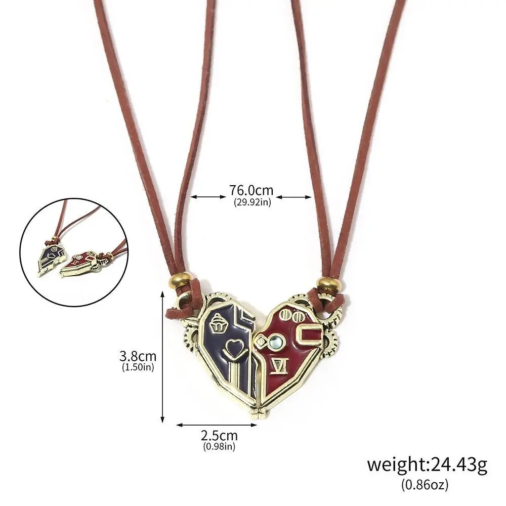 Arcane Game Caitlyn Kiramman Violet Cosplay Metal Heart Pendant Necklace, 1-Size Chain & Link Clavicle Couple Choker Jewelry Accessories (Toys & Hobbies DIY Specialty Supplies), One Size