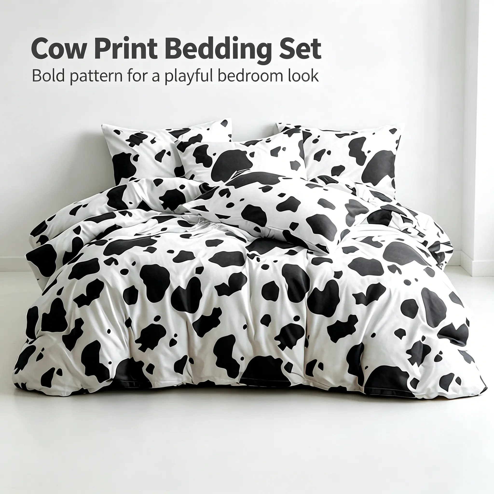 NTBAY Printed Microfiber Duvet Cover Set, Black and White Chevron-Grid Pattern Bedding Set with Pillow Shams, Wrinkle-Resistant, Fade-Resistant, All-Seasons, Twin/Queen/King Sizes