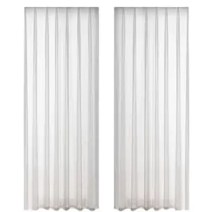 White Polyester Diamond Sheer Curtain - Light-Filtering, Privacy-Focused, Anti-Snag Finished, Multi-Size Options for Large Windows