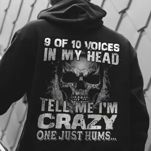 9 OF 10 VOICES IN MY HEAD TELL ME I'M CRAZY ONE Skull Print Tshirt