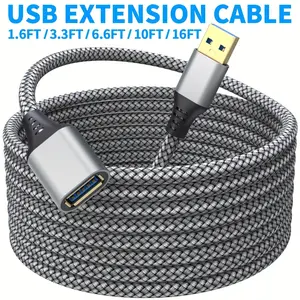 1pc/2pcs LAIHONEN USB Extension Cable, USB 3.0 Type A Male to Female Extension Cable High Speed Data Transfer 5Gbps USB Charging Compatible Gamepads, Printers, Webcams, USB Keyboards, Flash Drives, Hard Drives Data Sync Cable