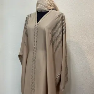 Butterfly Style Dubai Abaya - Modest Outfits with Elegant Beaded Embellishments