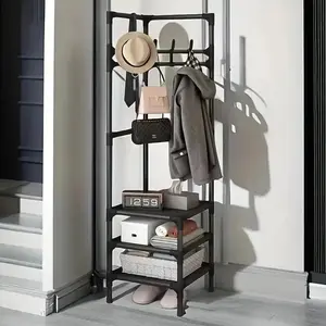 Corner Clothes Rack Metal Corner Protector with Hook Design, Hanging, Dual Layer Storage, Ideal for Bedroom Living Room
