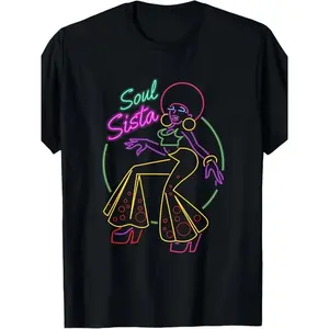 70s T-Shirt for Women   Disco Costume, Lightweight Breathable, Crew Neck, Regular Fit, Machine Washable, Suitable for Casual Wear and Outdoor Activities