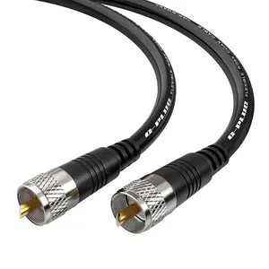 RG8X Coaxial  15FT, CB Coax  with UHF PL259 Male to Male Connectors, 50 Ohm Low Loss Ham Radio Antenna , Pure Copper Double Shielded RF  for SWR Meter & Antenna Analyzer