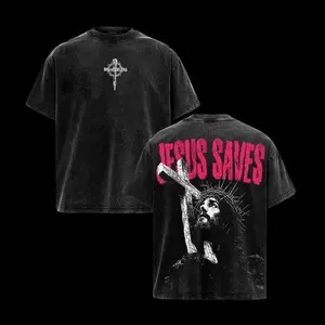 valentine shirts Jesus Saves - Vintage Washed Christian T-Shirt