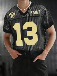 Men's Summer V-Neck Short Sleeve T-Shirt, Lightweight Breathable Fabric, Sweat-Wicking, Casual Daily Sports Wear, Fitted Figure H-Type, Casual Sportswear