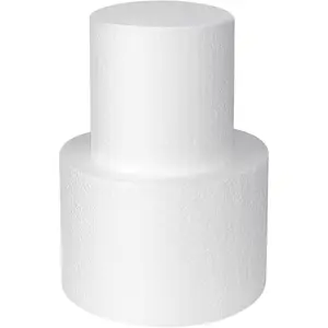 2 Tiers Foam Cake Dummies 4" 6" White Styrofoam Fake Cake Sets 8 Inch Tall for Wedding Birthday Cake Decorating Display Supplies