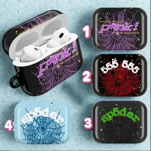Sp5der 555 AirPods Case, Trendy Airpods Case for all Airpods Gen 1 2 3 4 & Pro 1, 2, 3 Aesthetic Air Pods Case Cover Protective