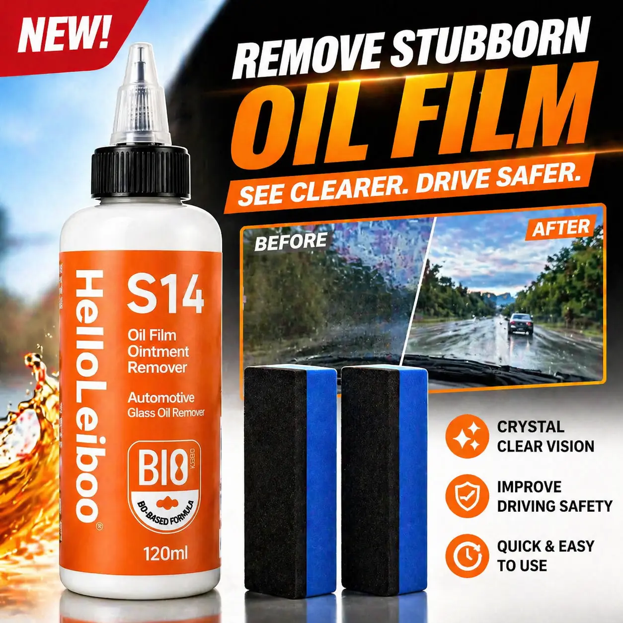 NeoAuto High-strength automotive oil film cleaning paste, newwindshield glass coating oil film remover, powerful front-end