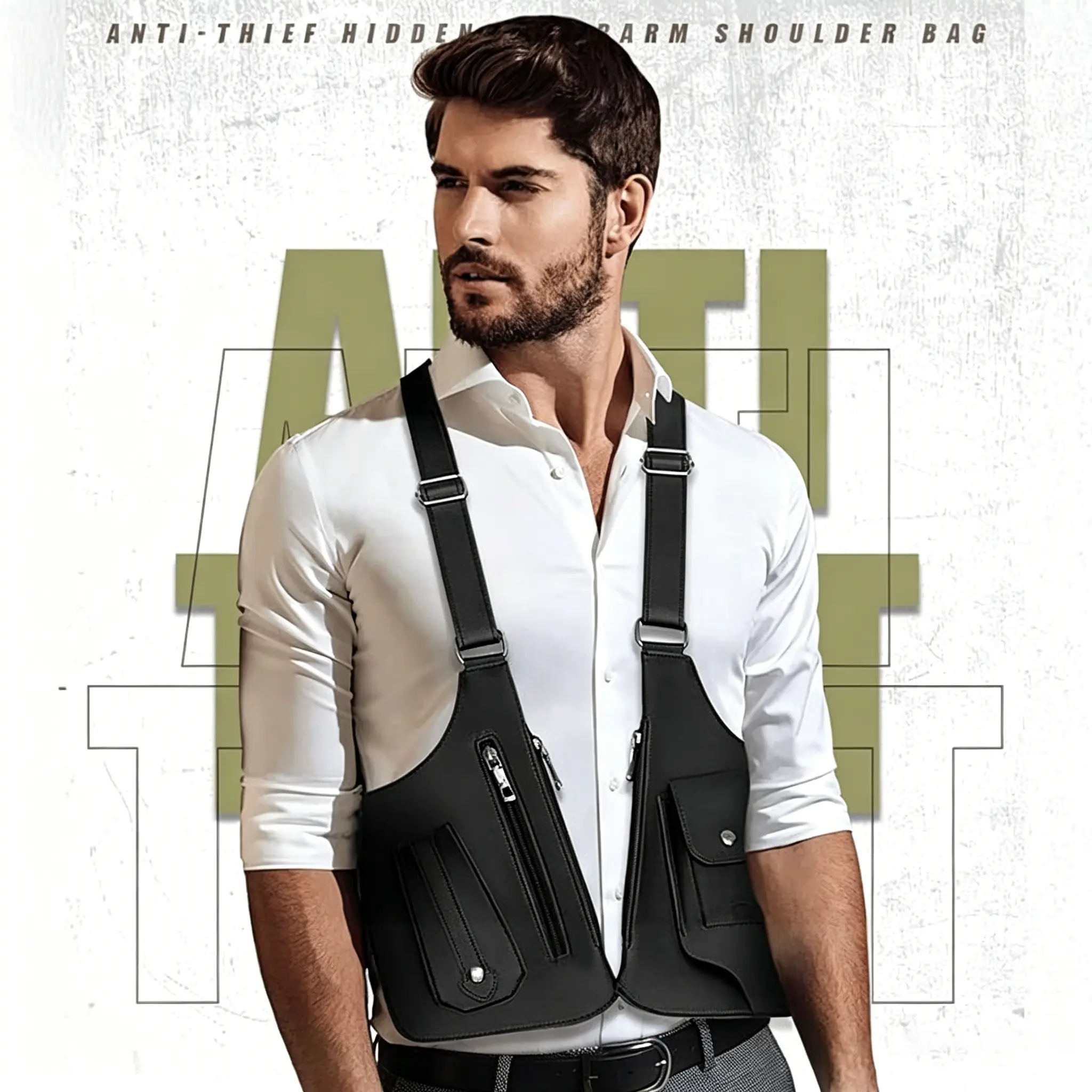 Double Shoulder Armpit Bag - Anti-Theft Underarm Holster Bag | Hidden Travel Pouch for Men Women