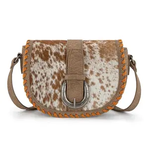 Trinity Ranch Cowhide Saddle Crossbody -Pick Your Own Hide!