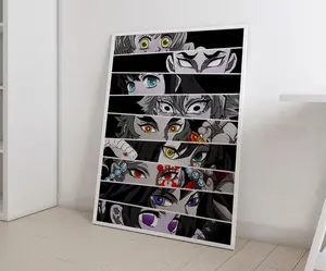 Demon Slayer All Hashira Eyes Wall Poster - Fade-Proof Cartoon Movie Artistic Print, Home Decor for Room Decoration, Family Gift
