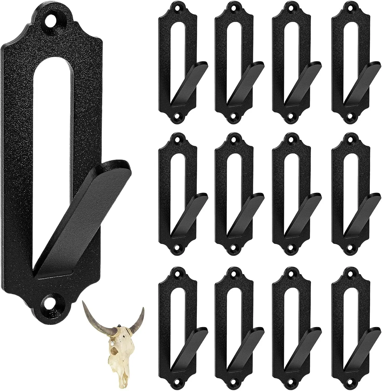 GJANSH 12‑Pack Deer Skull Hanger, European Style Wall Mount Bracket, Antler Mounting Kit for Deer & Antelope Heads